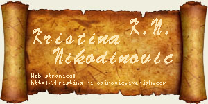 Kristina Nikodinović vizit kartica